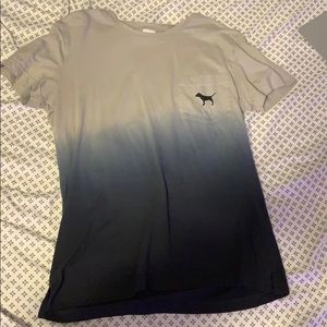 grey and navy ombré vs pink shirt